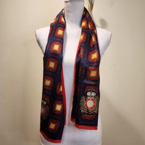 LORD AND TAYLOR Red 100% silk and wool lined Scarf - Picture 1 of 7